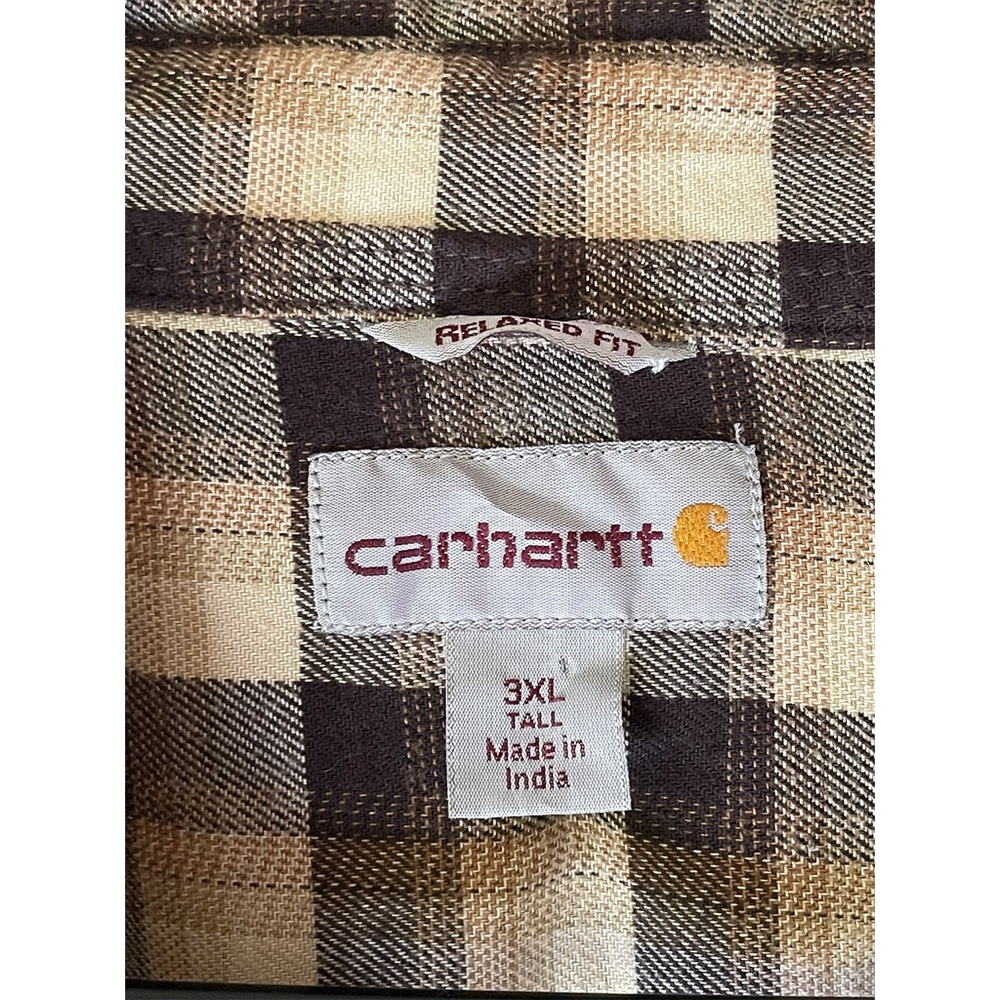 Carhartt Brown and Tan Plaid Shirt - Picture 3 of 3